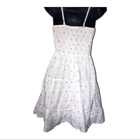 Jessica Simpson white fit and flare cutout dotted cotton mini dress size XS new - Picture 7 of 13